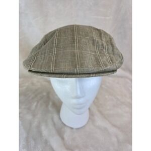 Vintage Scala Classico Mens X-Large Flat Cap Plaid Linen Cotton Blend Driver Hat